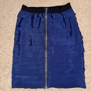 BCBGMaxAzria Blue Layered Pencil Skirt